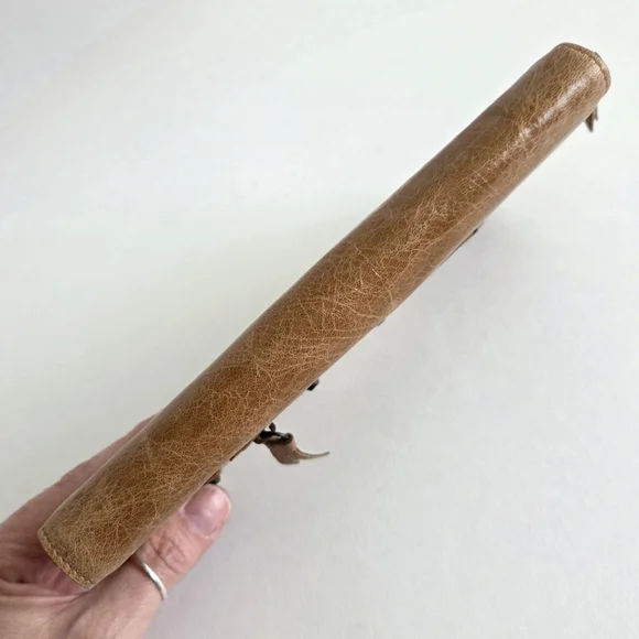 Balenciaga New Distressed Leather Zip Around Wallet Clutch With Dust Bag - Picture 11 of 16